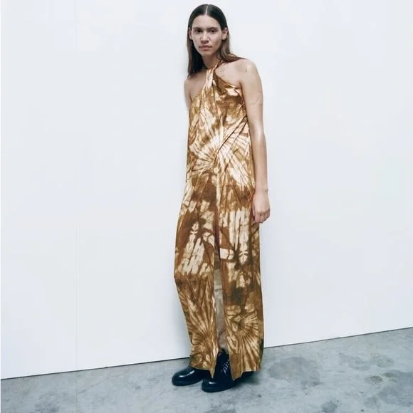 New $119 Zara Asymmetric Khaki Dress Limited Edition 3272/166 XS Extra Small - Picture 5 of 15